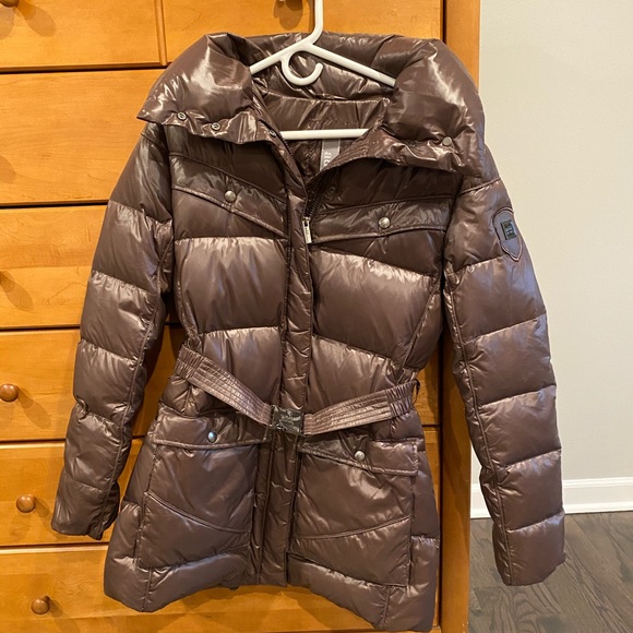 Add Down Jackets & Blazers - ADD Down brown belted puffer jacket.
